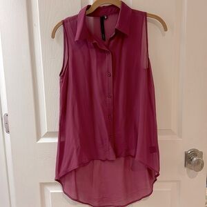 Cabernet sleeveless sheer blouse